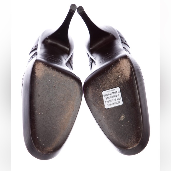 Yves Saint Laurent leather round-toe booties - Picture 2 of 5